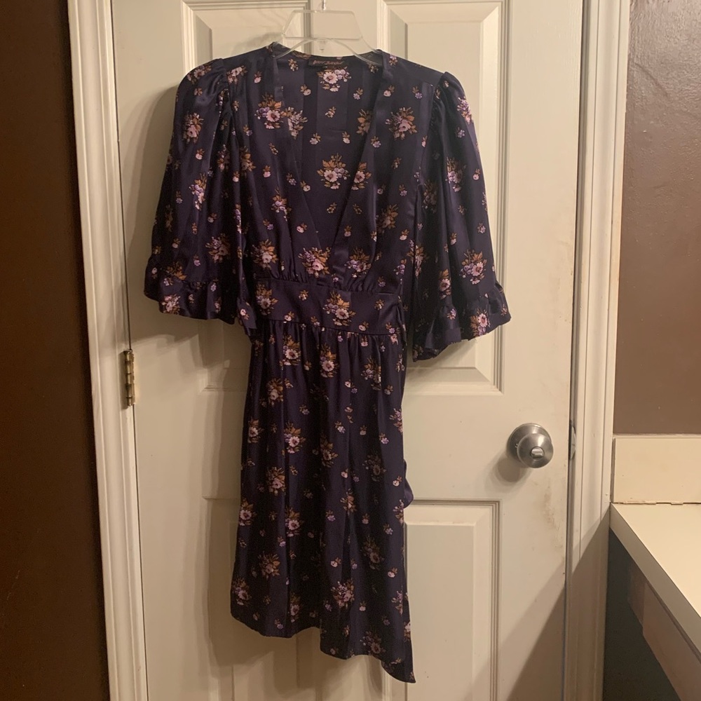 Betsey Johnson Navy Stripe & Flower Mini Size 8